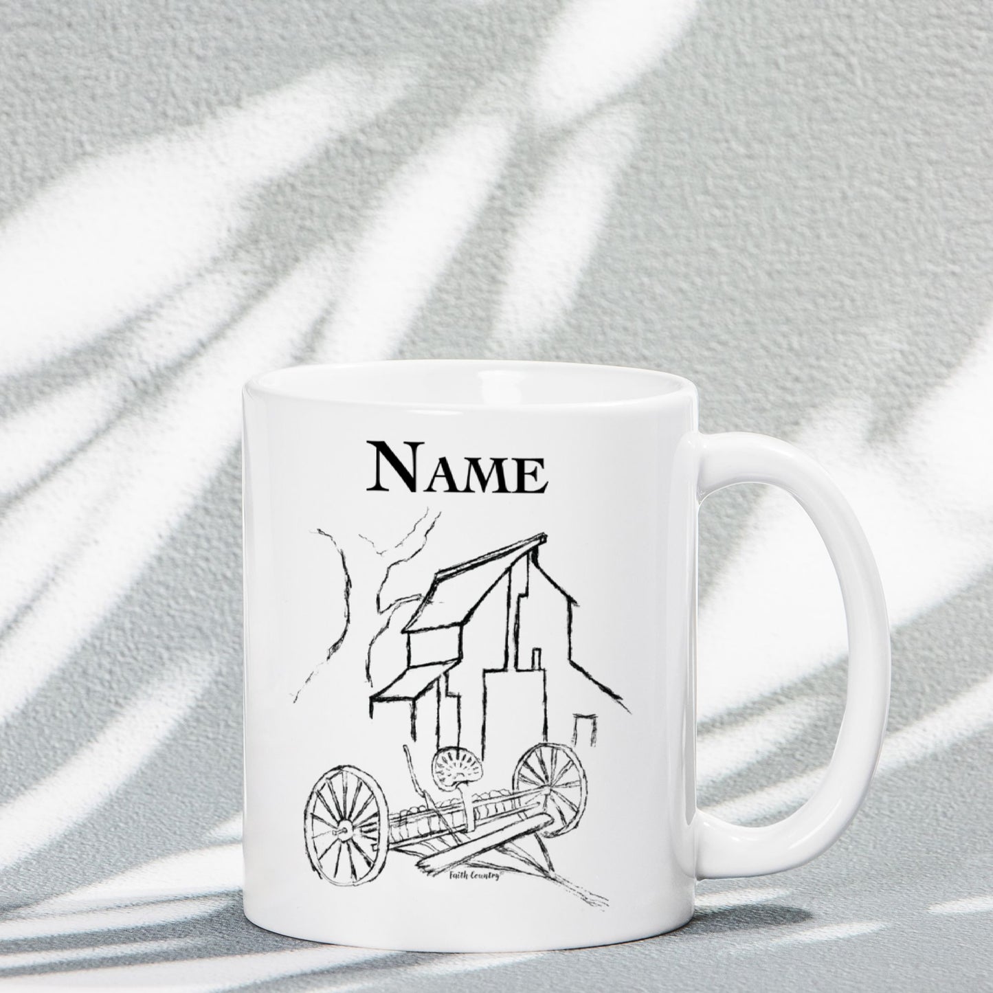 Homestead Barn Personalized Vintage Country Ceramic Mug | American Heritage Collection | Custom Farmhouse Coffee Cup 11oz