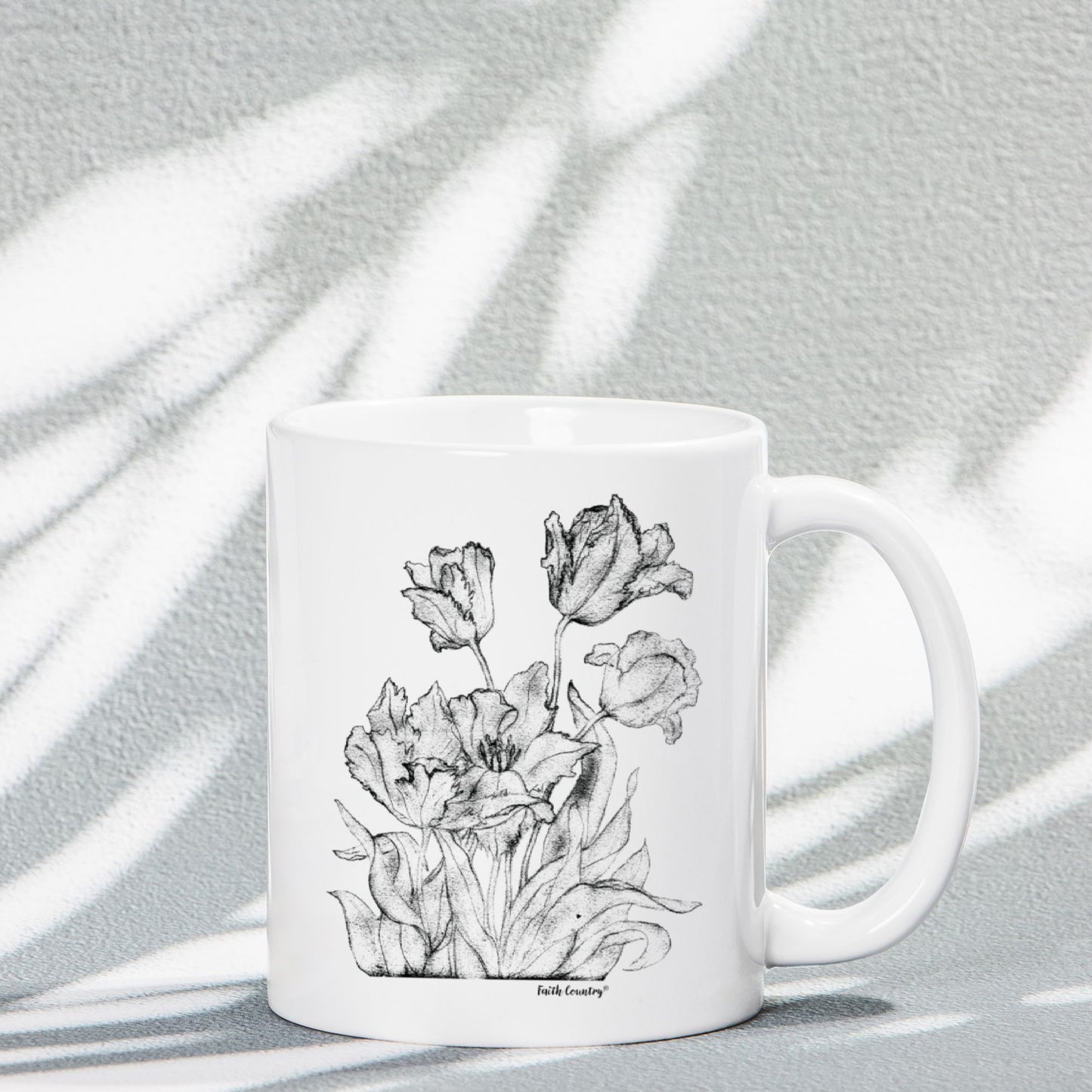 Heirloom Blooms Vintage Country Ceramic Mug | American Heritage Collection | Farmhouse Coffee Cup 11oz