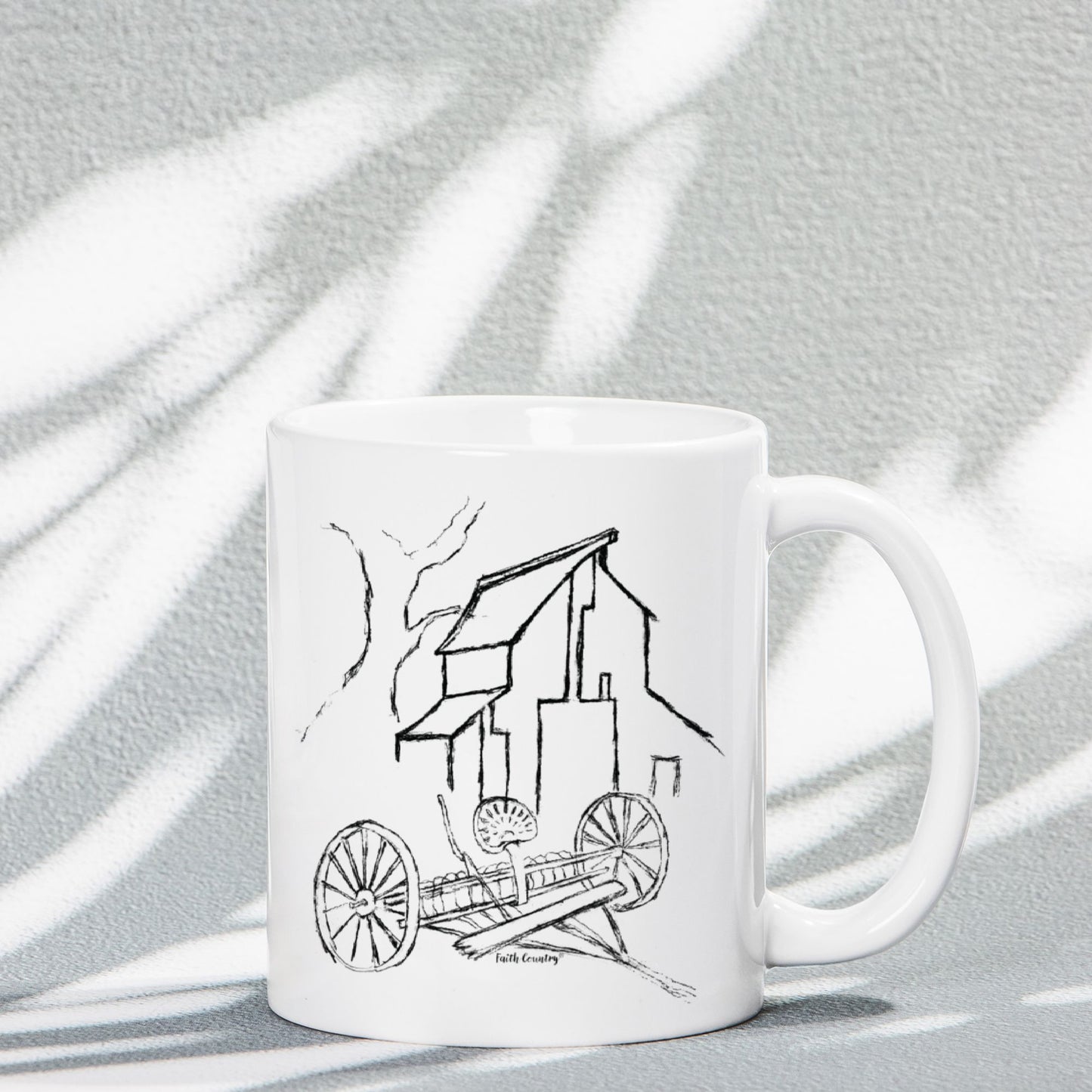 Homestead Barn Vintage Country Ceramic Mug | American Heritage Collection | Farmhouse Coffee Cup 11oz