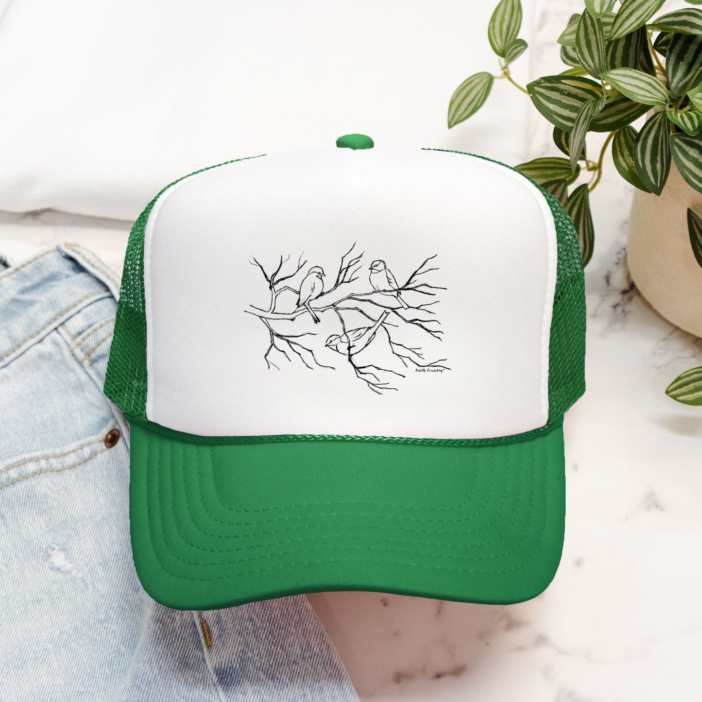 Songbird Trio Trucker Hat - American Heritage Farm Sketch Cap