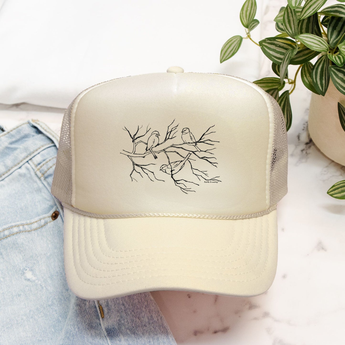 Songbird Trio Trucker Hat - American Heritage Farm Sketch Cap