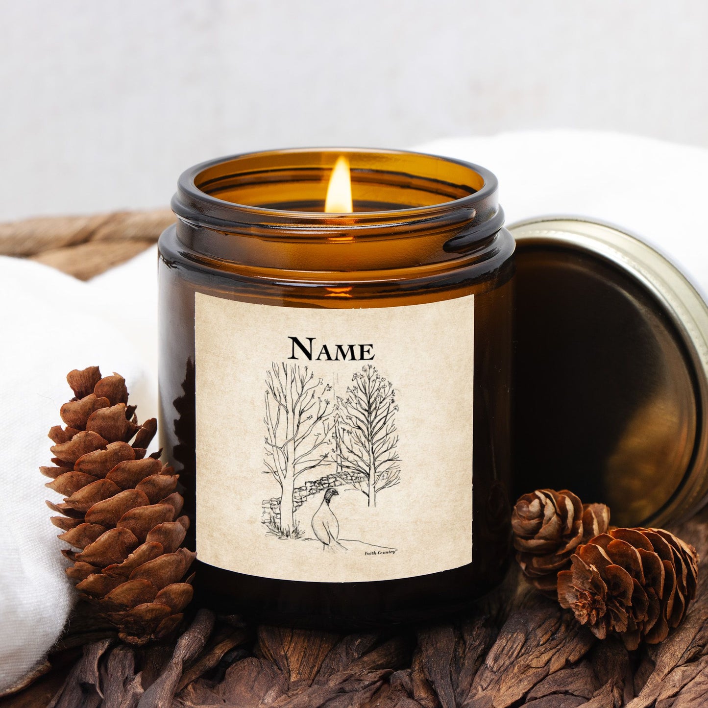 Wild Turkey Personalized Vintage Country Hand-Poured Candle | American Heritage Collection | Custom Coconut Soy Wax 4oz
