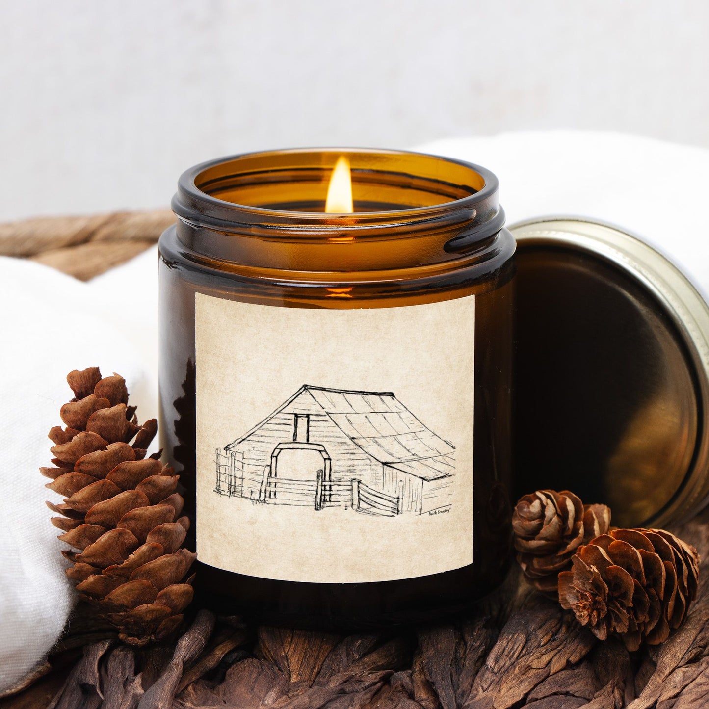 Harvest Barn Vintage Country Hand-Poured Candle | American Heritage Collection | Coconut Soy Wax 4oz