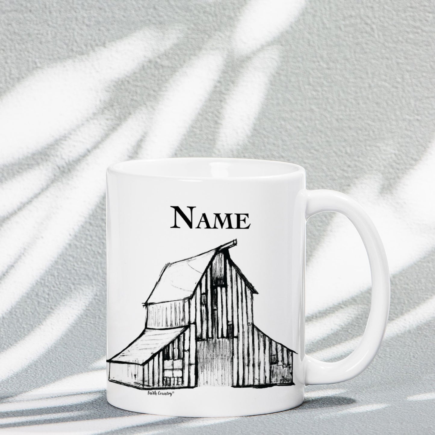Heritage Barn Personalized Vintage Country Ceramic Mug | American Heritage Collection | Custom Farmhouse Coffee Cup 11oz