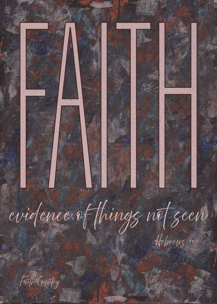 Hebrews 11:1 Scripture Printable, Faith Evidence of Things Not Seen Bible Verse Art, Christian Wall Decor