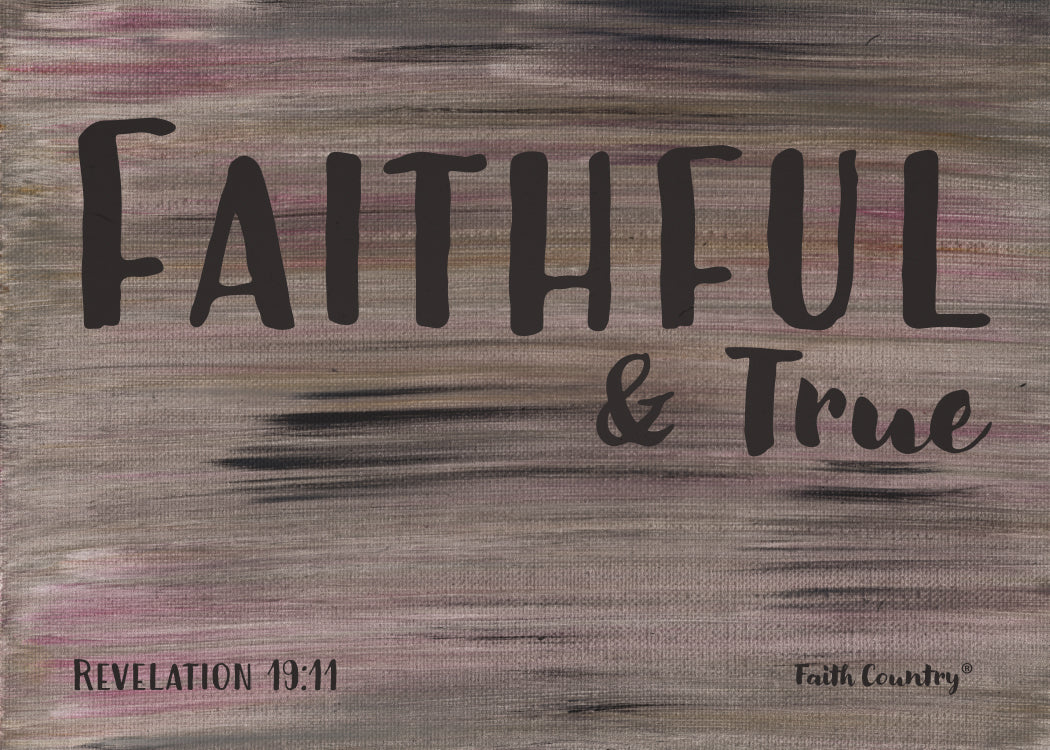 Revelation 19:11 Scripture Printable, Faithful and True Bible Verse Art, Christian Wall Decor, Neutral Abstract Painting