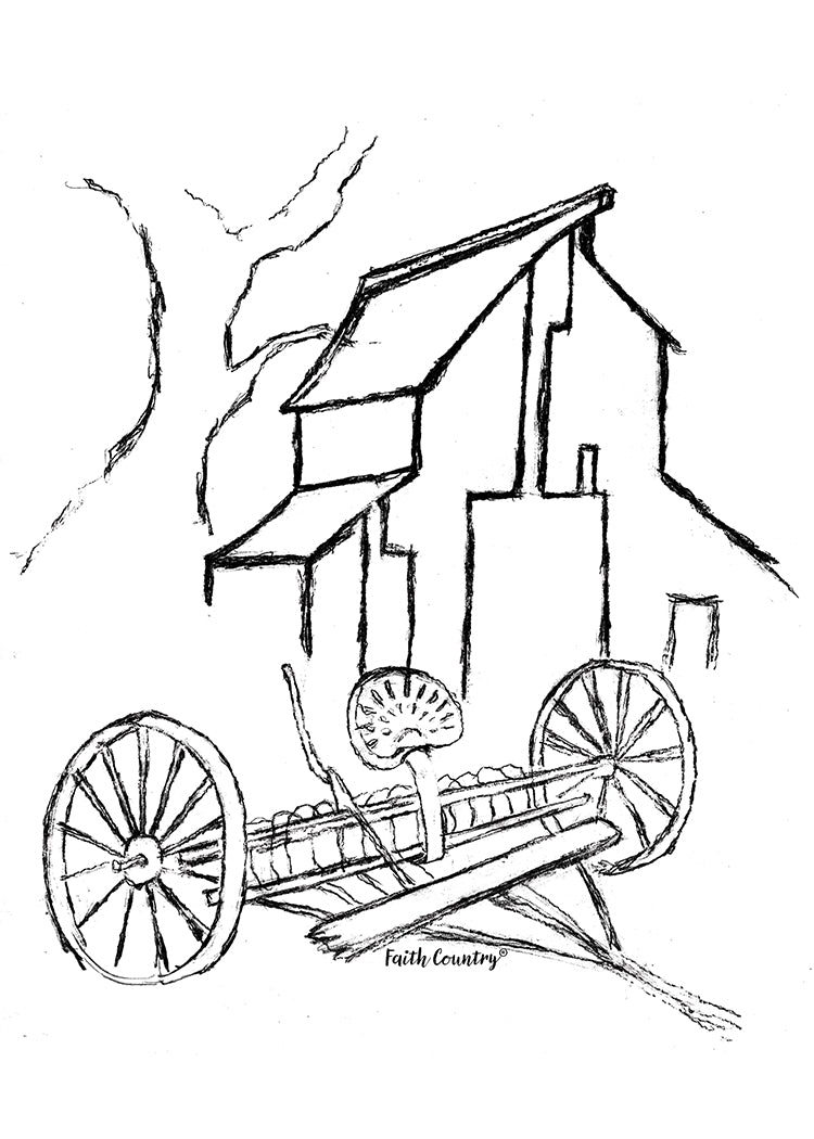 Rustic Barn Sketch Printable, Vintage Farm Drawing, Country Homestead Line Art, Heritage Farmhouse Wall Decor