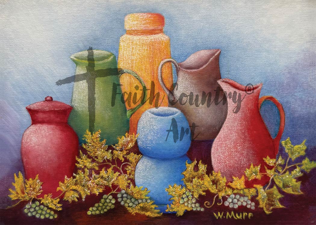 Vintage Pitcher Still Life Digital Download, Farmhouse Pottery Wall Art, Rustic Country Kitchen Printable