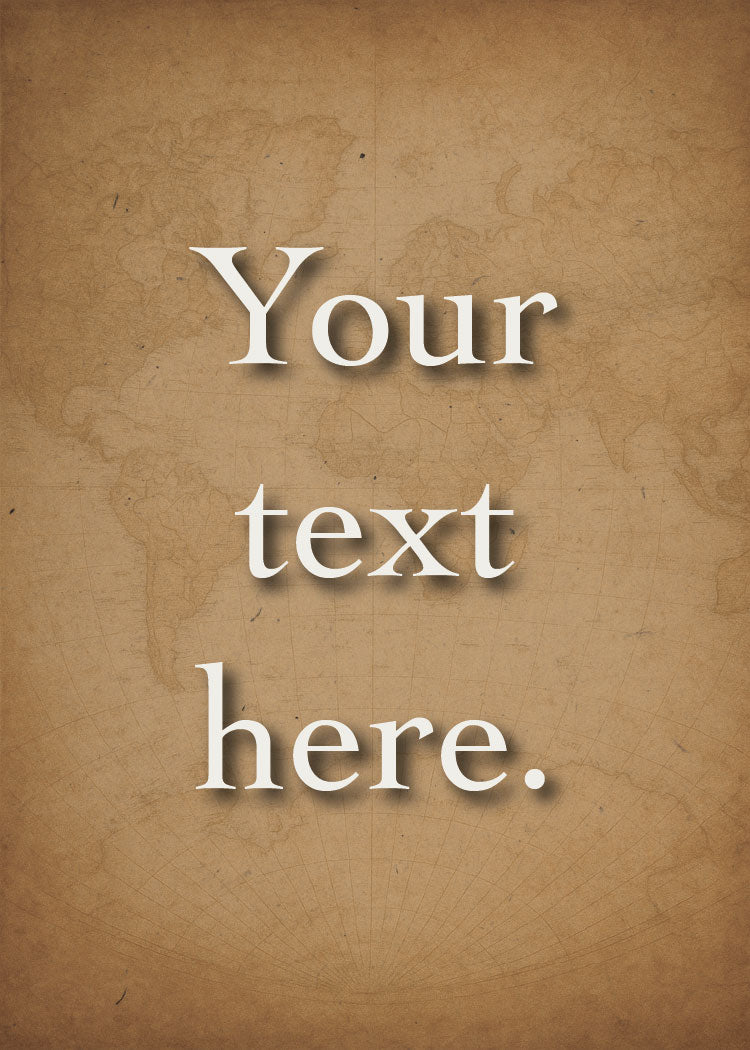 Old World Map Personalized Art Card