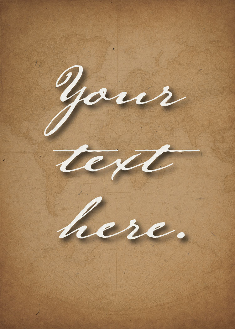Old World Map Personalized Art Card