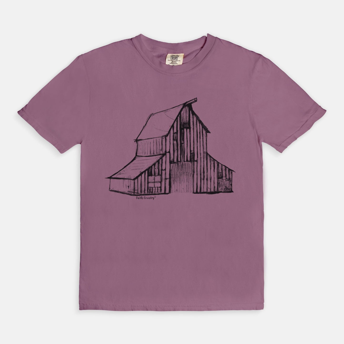 Heritage Barn Black Sketch Vintage Country Comfort Colors® T-Shirt | American Heritage Collection