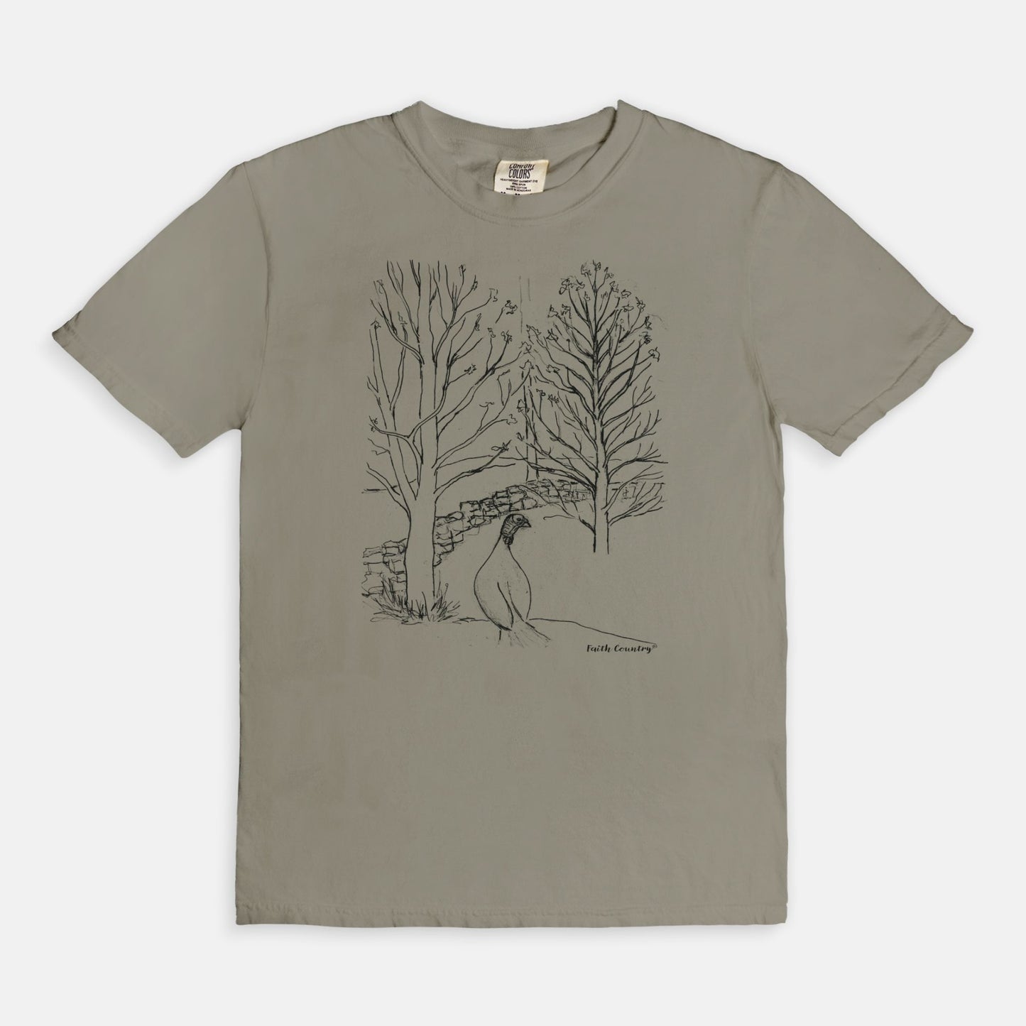 Wild Turkey Black Sketch Vintage Country Comfort Colors® T-Shirt | American Heritage Collection