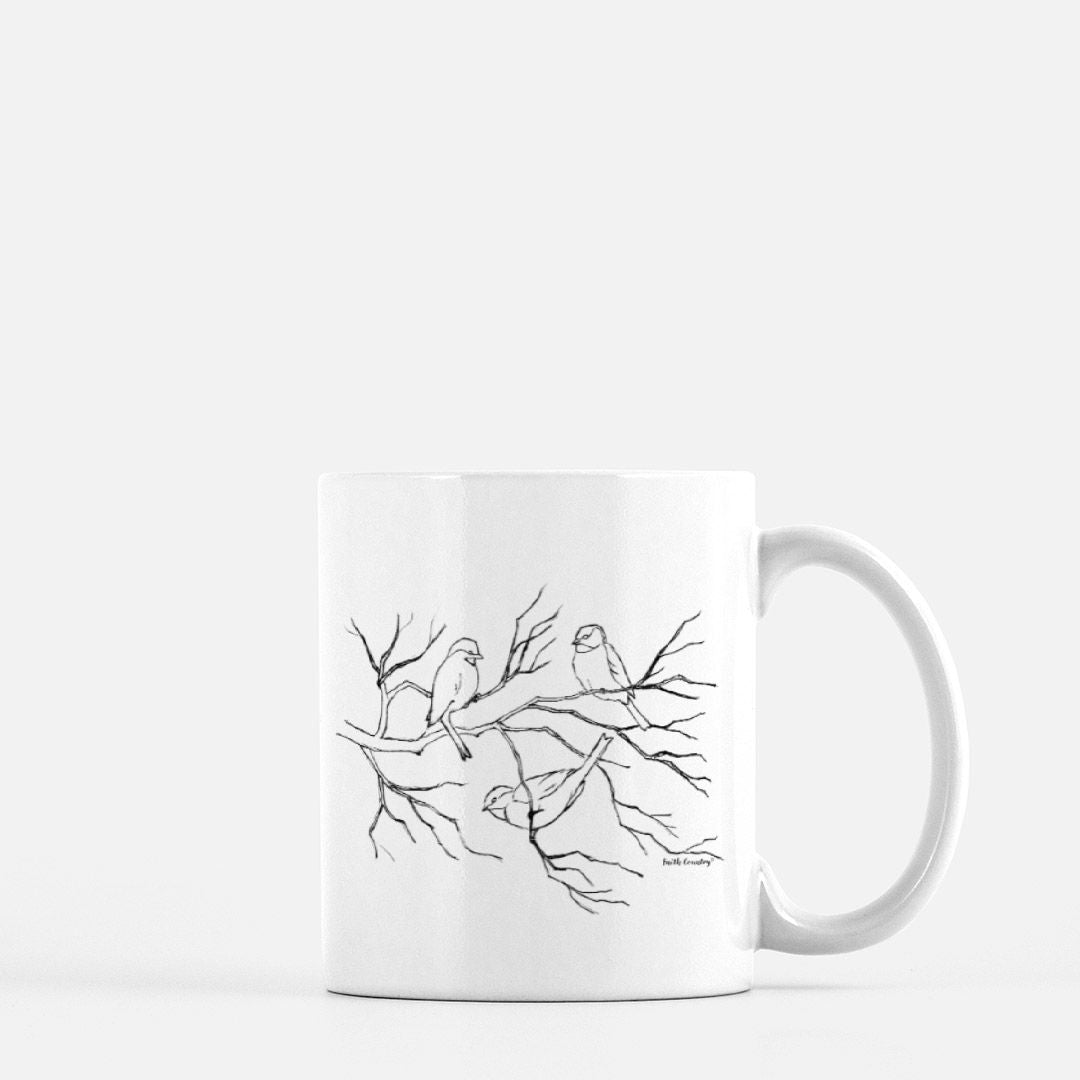 Songbird Trio Vintage Country Ceramic Mug | American Heritage Collection | Farmhouse Coffee Cup 11oz