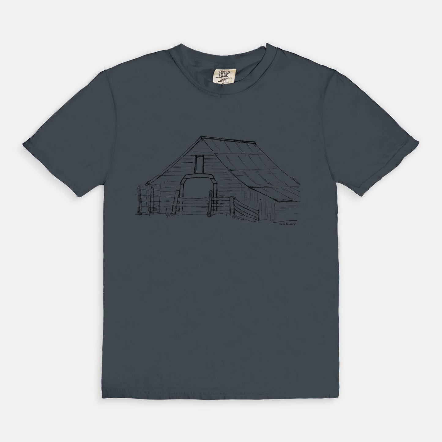 Harvest Barn Black Sketch Vintage Country Comfort Colors® T-Shirt | American Heritage Collection