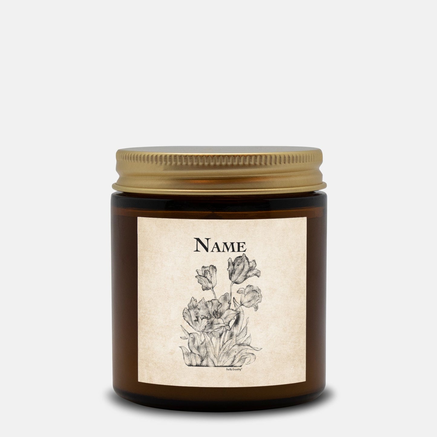 Heirloom Blooms Personalized Vintage Country Hand-Poured Candle | American Heritage Collection | Custom Coconut Soy Wax 4oz