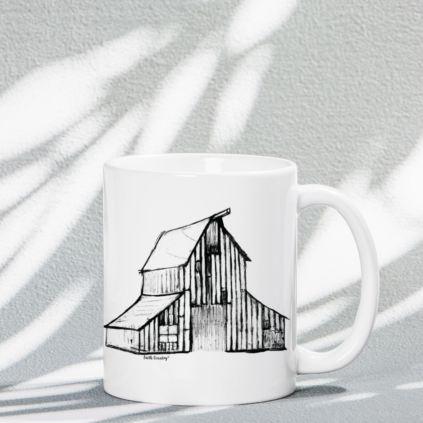 Heritage Barn Vintage Country Ceramic Mug - American Heritage Collection - Farmhouse Coffee Cup 11oz