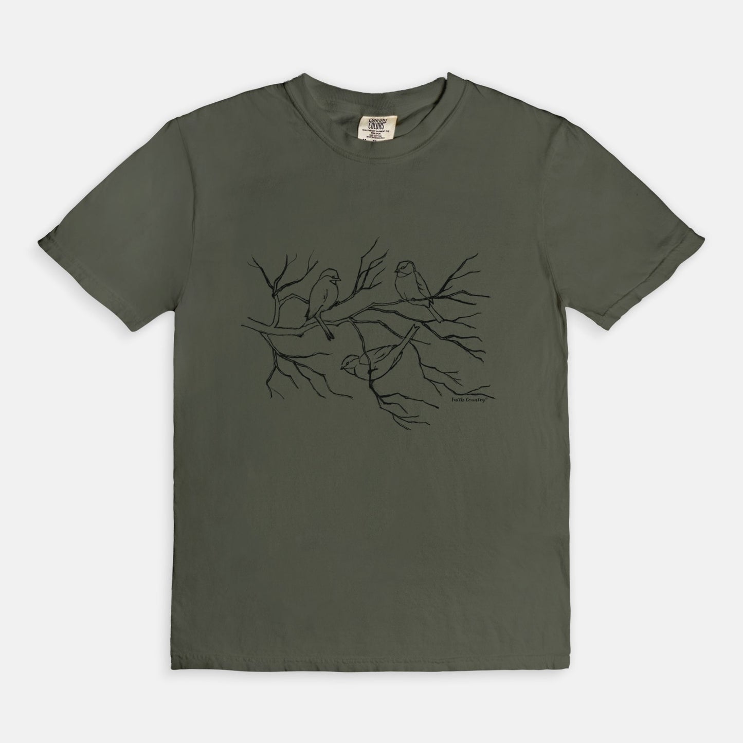 Songbird Trio Black Sketch Vintage Country Comfort Colors® T-Shirt | American Heritage Collection