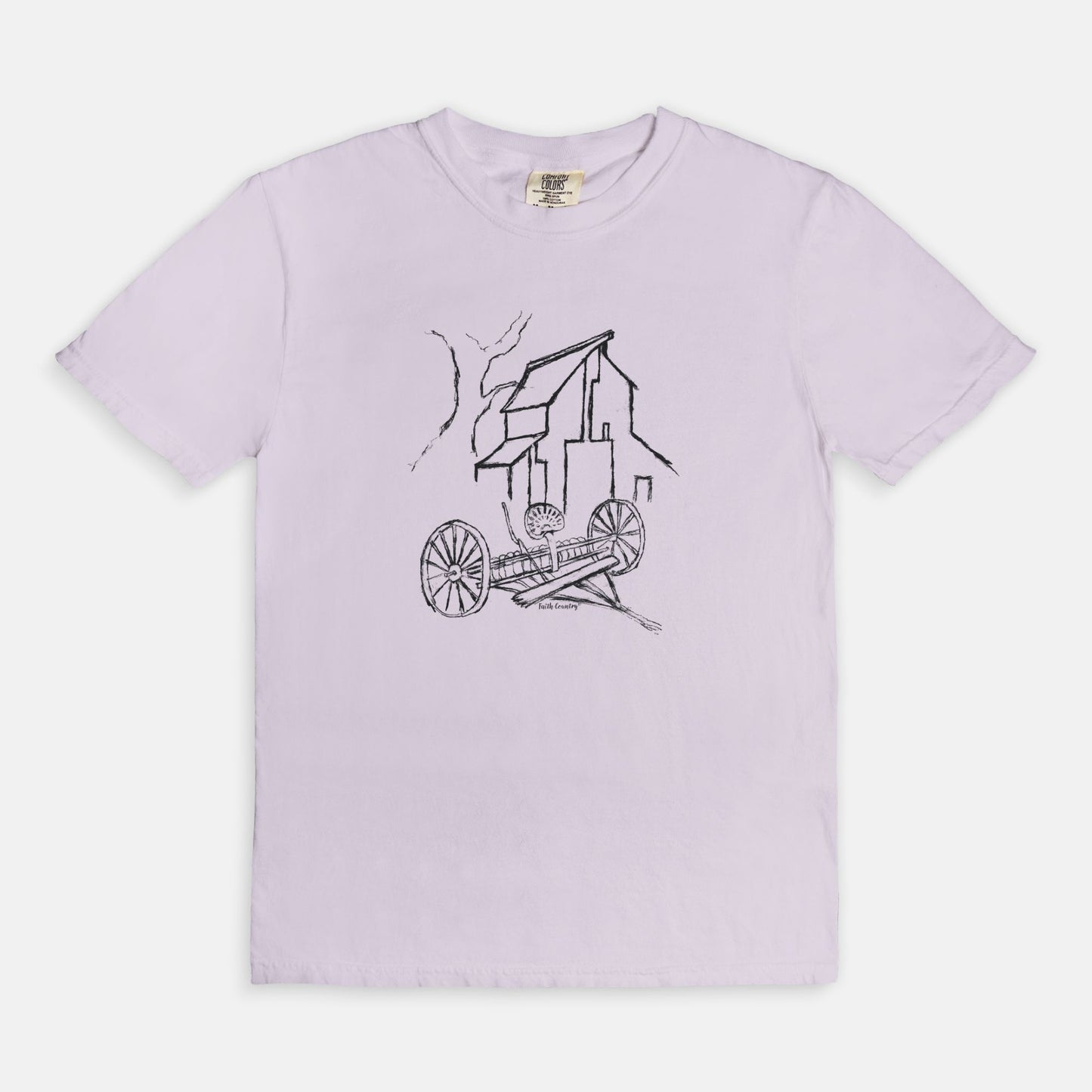 Homestead Barn Black Sketch Vintage Country Comfort Colors® T-Shirt | American Heritage Collection