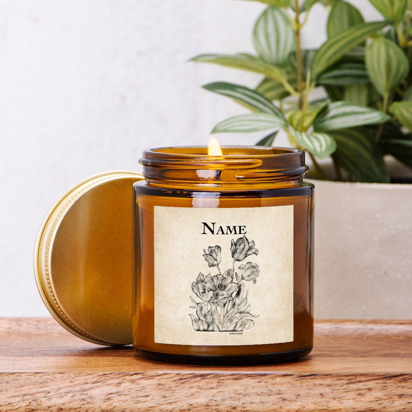 Heirloom Blooms Personalized Vintage Country Hand-Poured Candle | American Heritage Collection | Custom Coconut Soy Wax 4oz