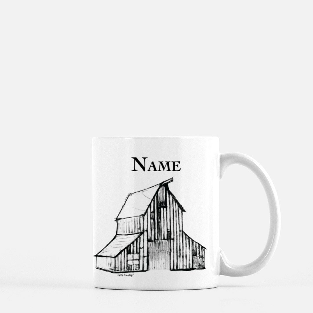 Heritage Barn Personalized Vintage Country Ceramic Mug | American Heritage Collection | Custom Farmhouse Coffee Cup 11oz