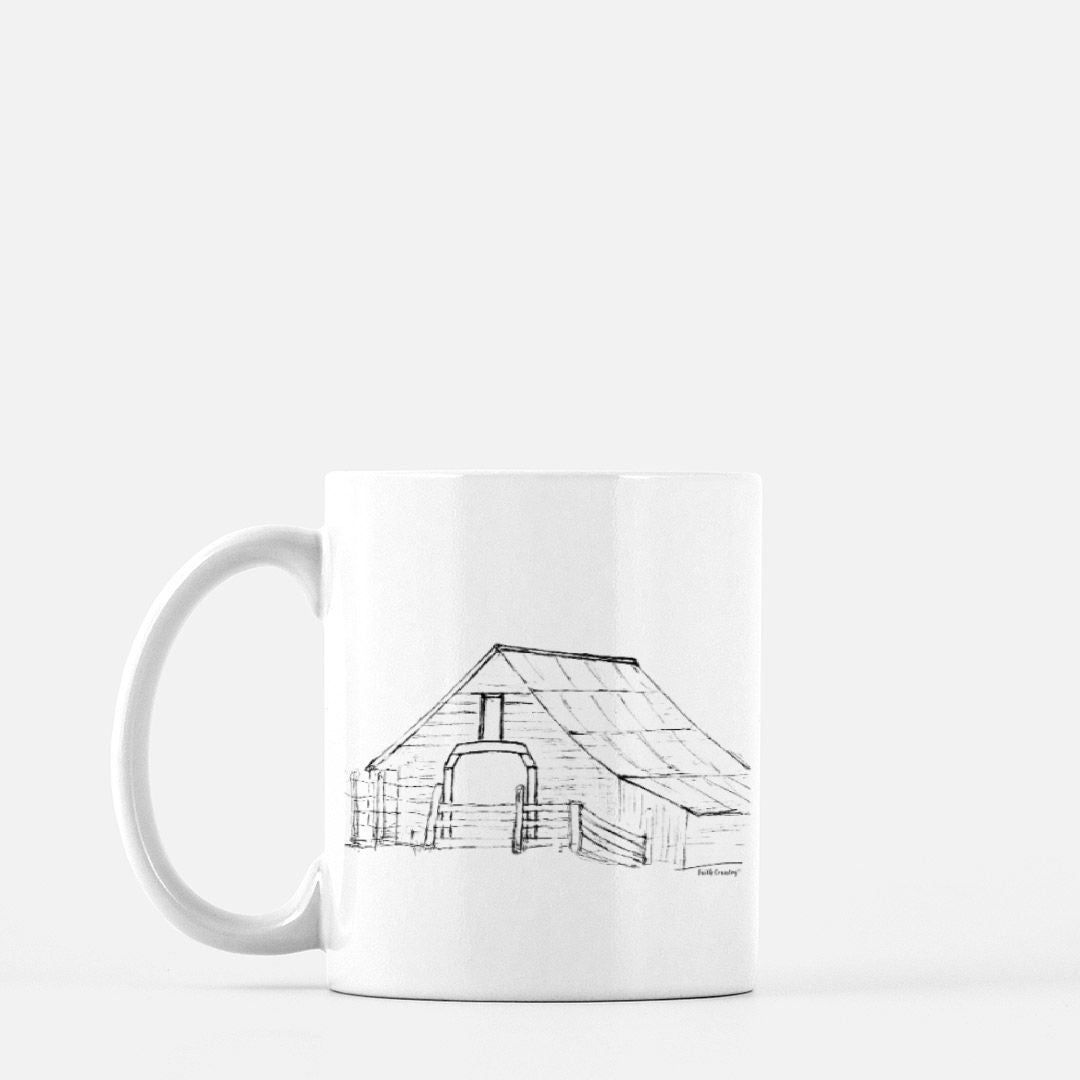 Harvest Barn Vintage Country Ceramic Mug | American Heritage Collection | Farmhouse Coffee Cup 11oz