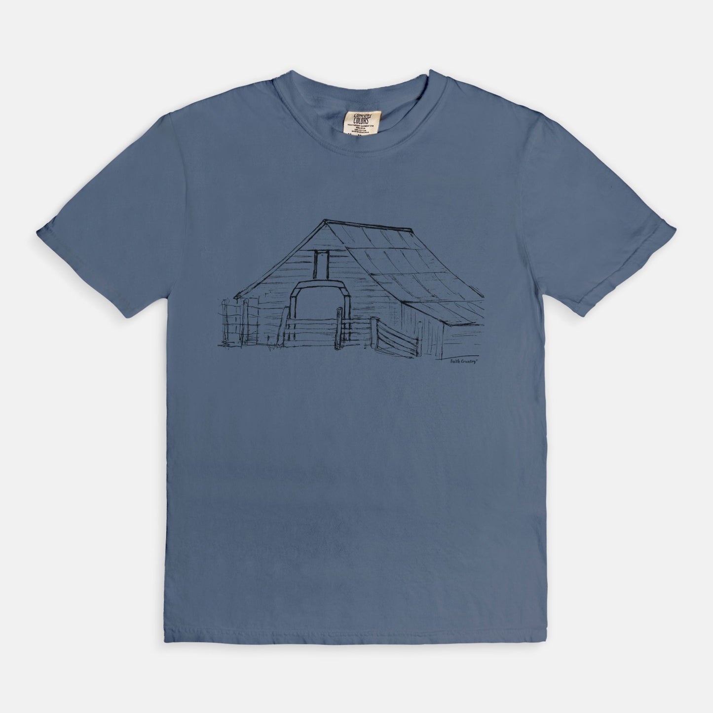 Harvest Barn Black Sketch Vintage Country Comfort Colors® T-Shirt | American Heritage Collection
