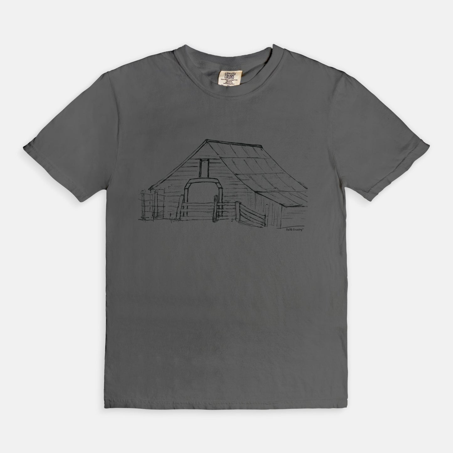 Harvest Barn Black Sketch Vintage Country Comfort Colors® T-Shirt | American Heritage Collection