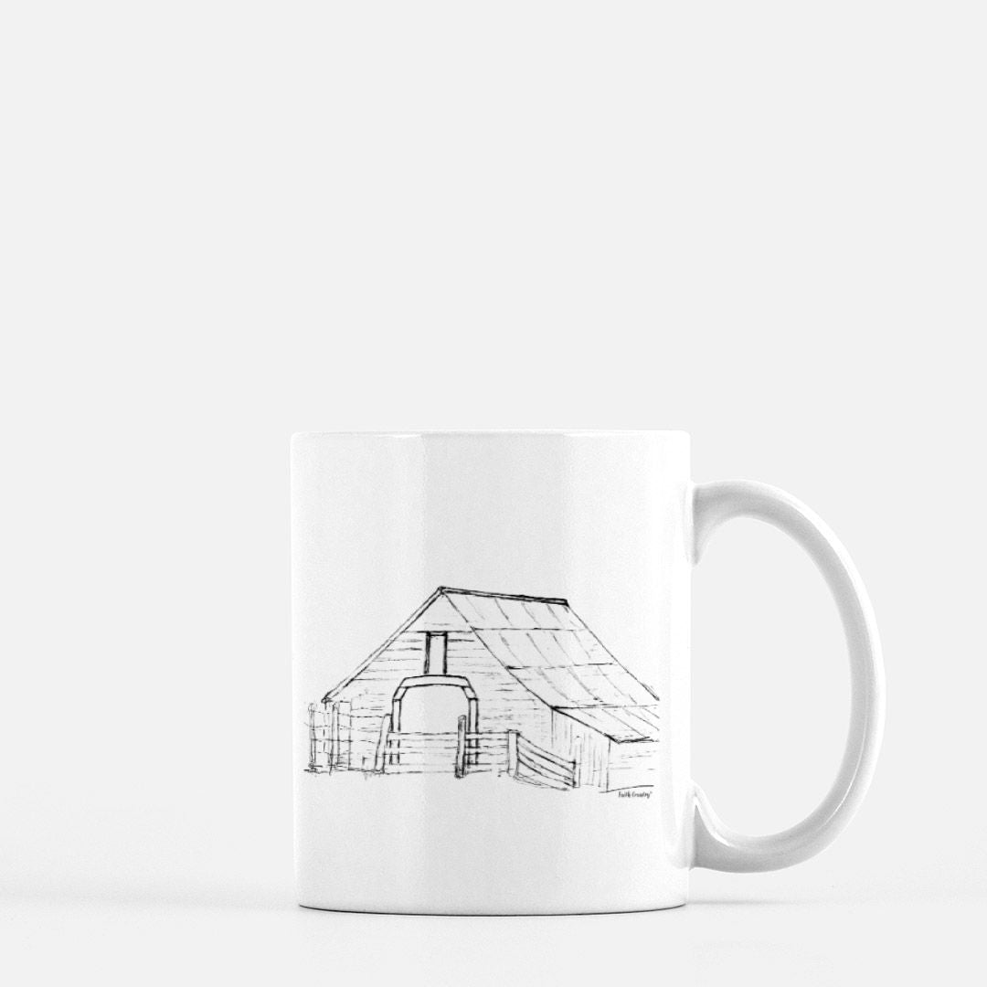 Harvest Barn Vintage Country Ceramic Mug | American Heritage Collection | Farmhouse Coffee Cup 11oz