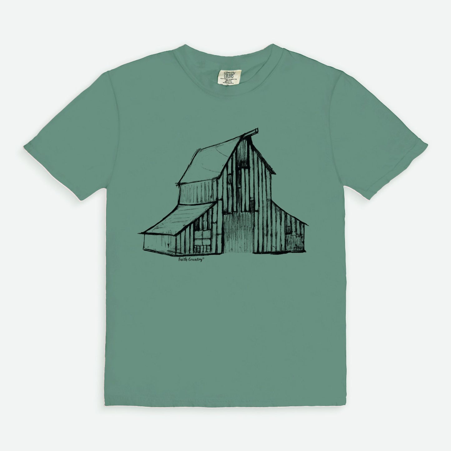 Heritage Barn Black Sketch Vintage Country Comfort Colors® T-Shirt | American Heritage Collection