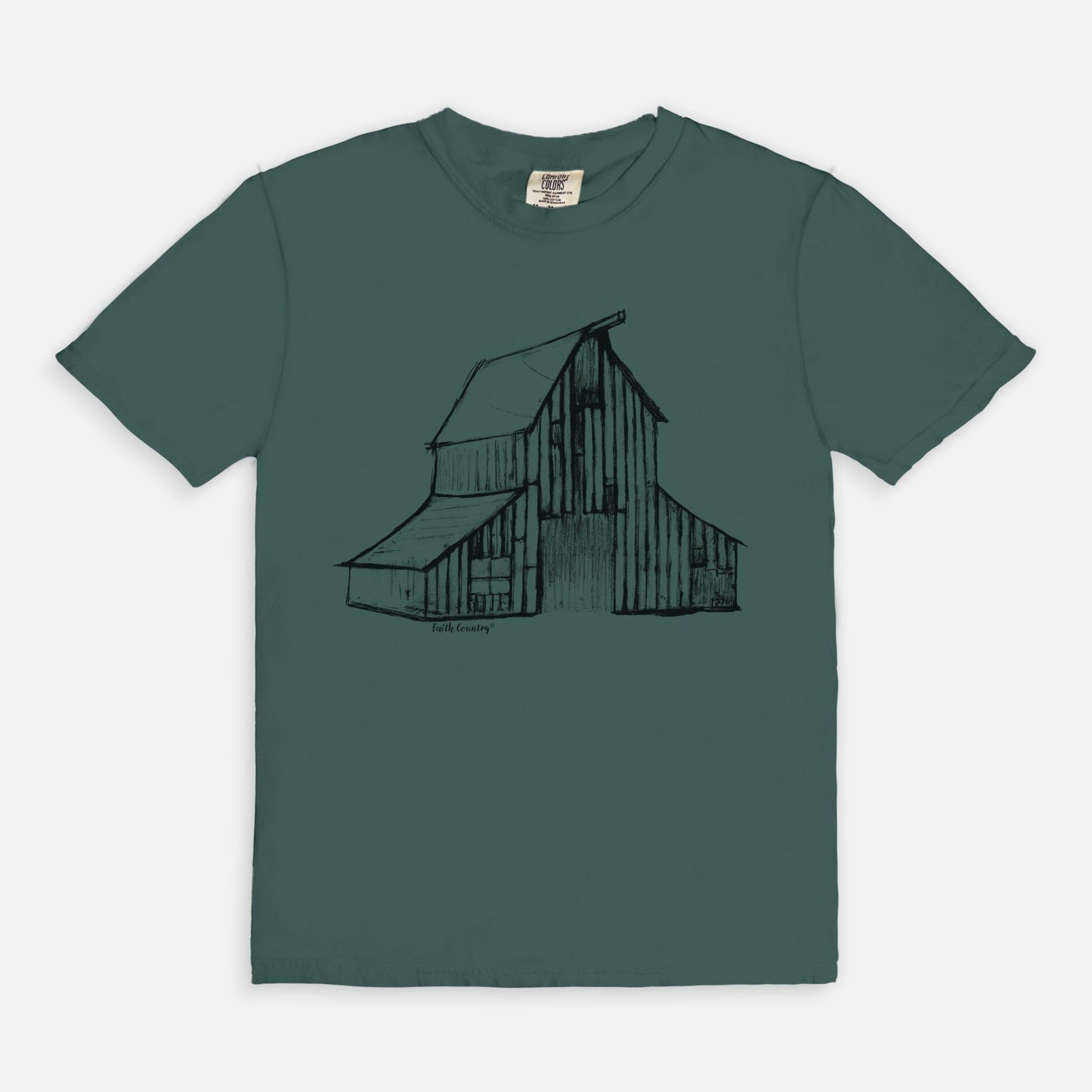 Heritage Barn Black Sketch Vintage Country Comfort Colors® T-Shirt | American Heritage Collection