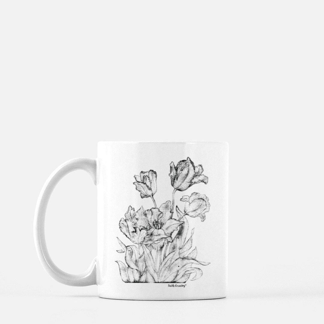 Heirloom Blooms Vintage Country Ceramic Mug | American Heritage Collection | Farmhouse Coffee Cup 11oz