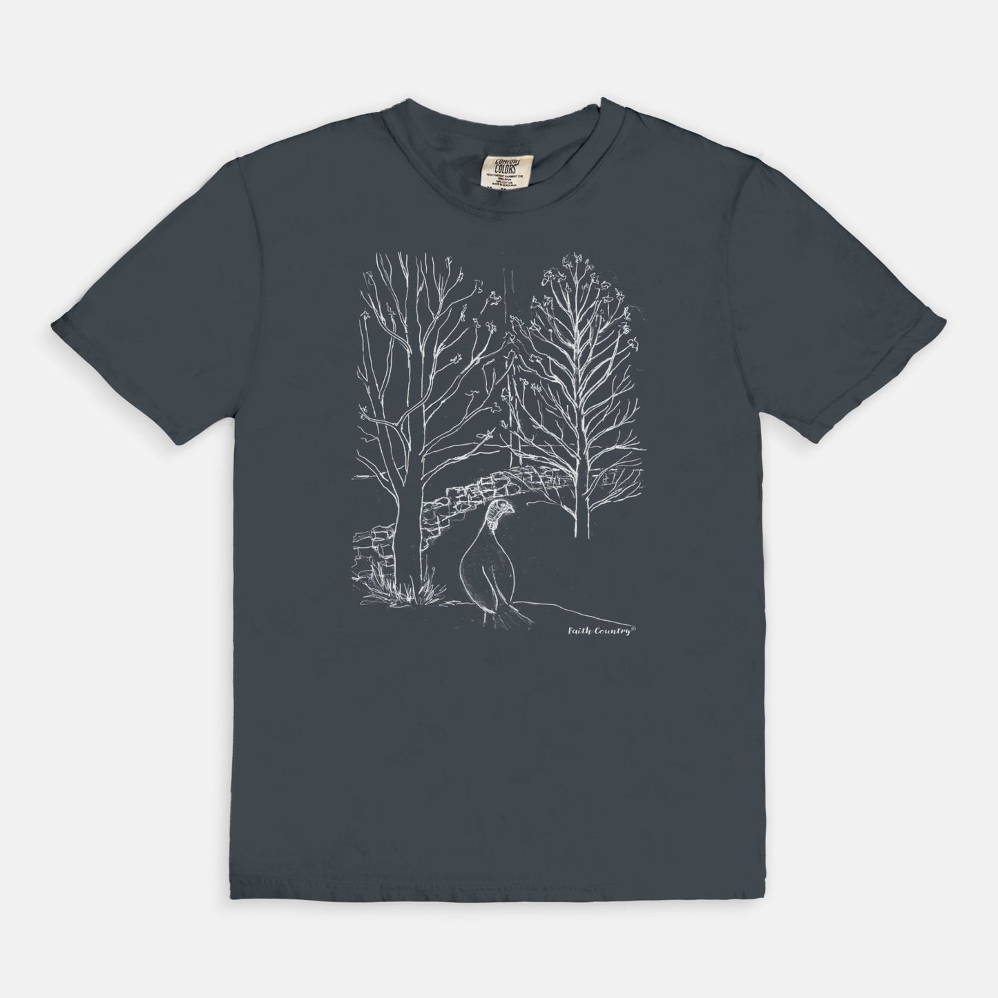 Wild Turkey White Sketch Vintage Country Comfort Colors® T-Shirt | American Heritage Collection