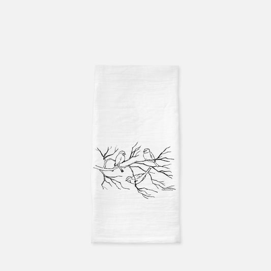 Songbird Trio Tea Towel - Farmhouse Kitchen Cotton Towel – Sketch Only