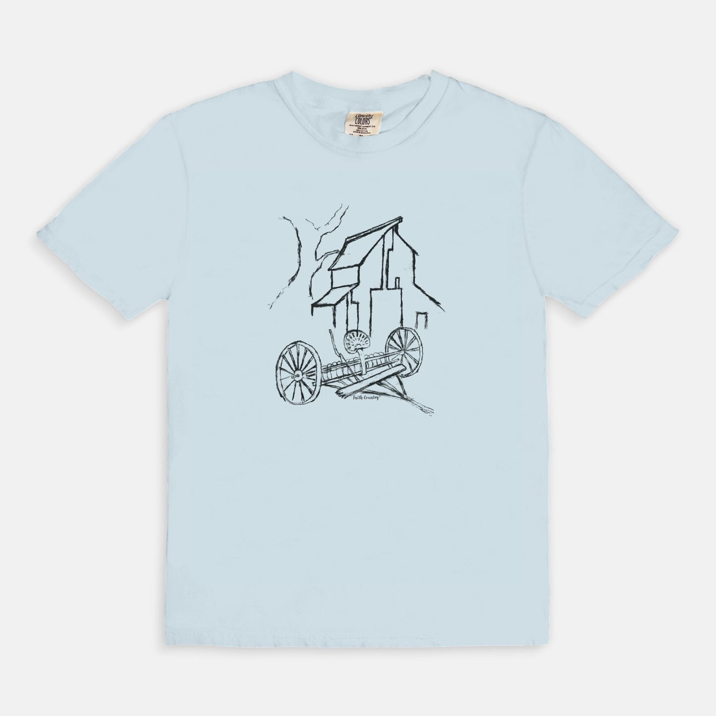 Homestead Barn Black Sketch Vintage Country Comfort Colors® T-Shirt | American Heritage Collection