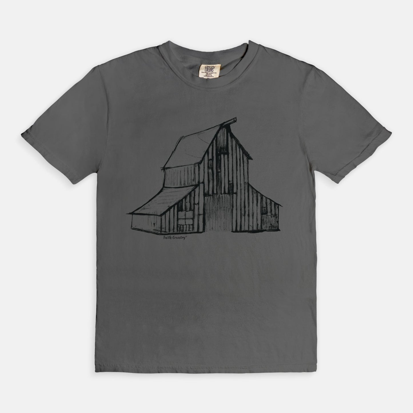 Heritage Barn Black Sketch Vintage Country Comfort Colors® T-Shirt | American Heritage Collection