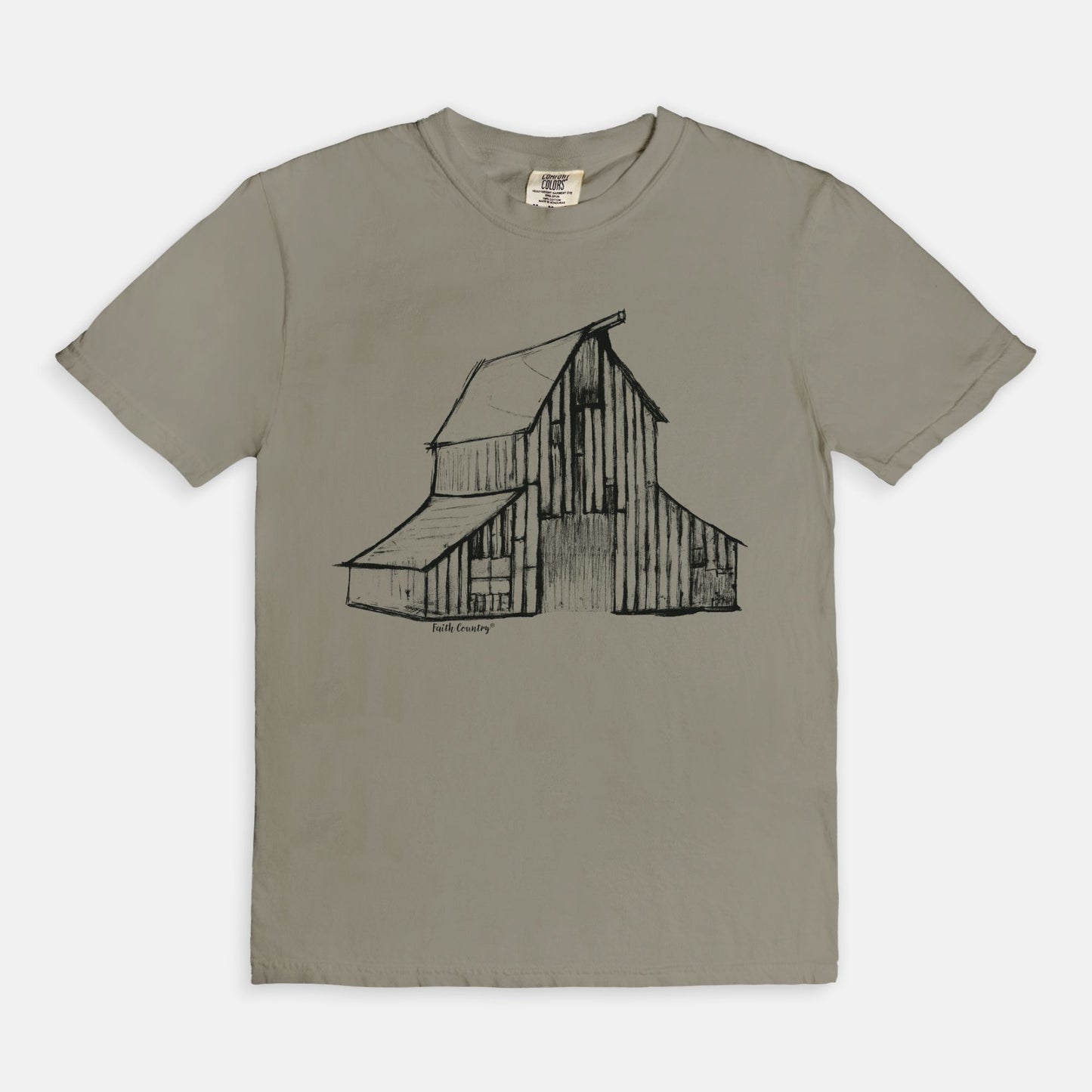 Heritage Barn Black Sketch Vintage Country Comfort Colors® T-Shirt | American Heritage Collection