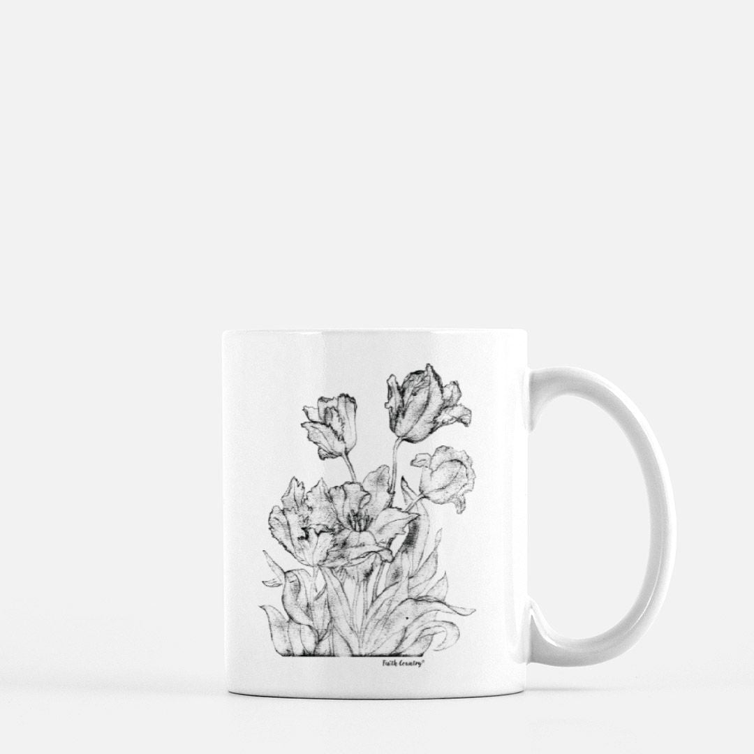 Heirloom Blooms Vintage Country Ceramic Mug | American Heritage Collection | Farmhouse Coffee Cup 11oz