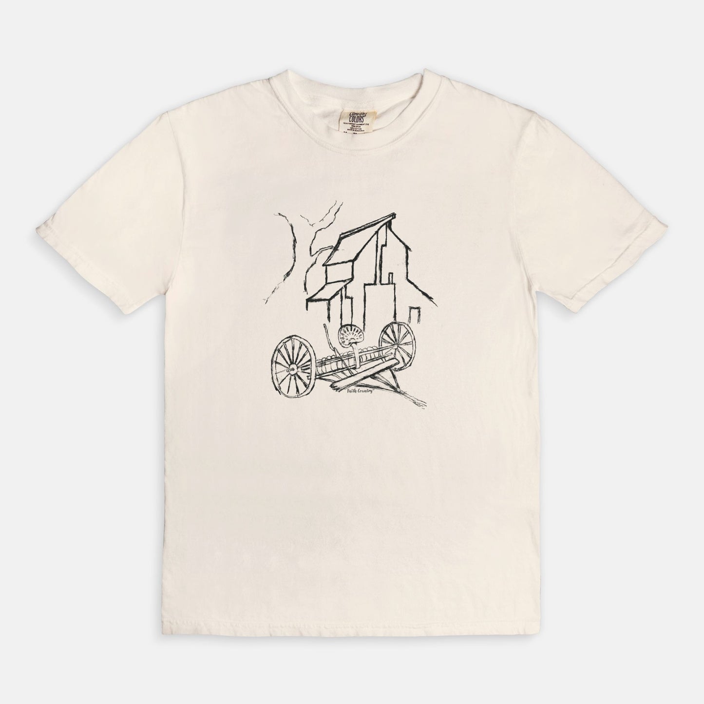 Homestead Barn Black Sketch Vintage Country Comfort Colors® T-Shirt | American Heritage Collection