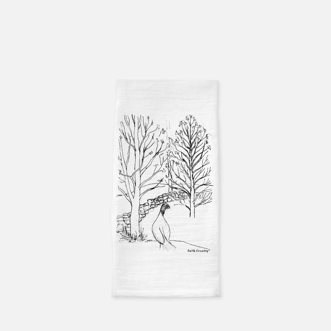 Wild Turkey Tea Towel - Farmhouse Kitchen Cotton Towel – Sketch Only