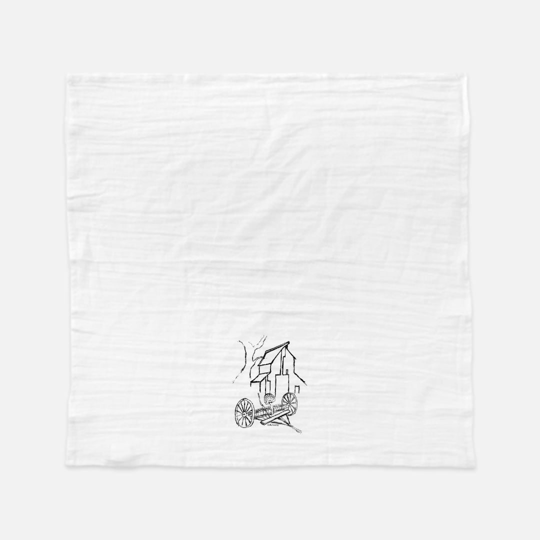 Homestead Barn Tea Towel - Farmhouse Kitchen Cotton Towel – Sketch Only