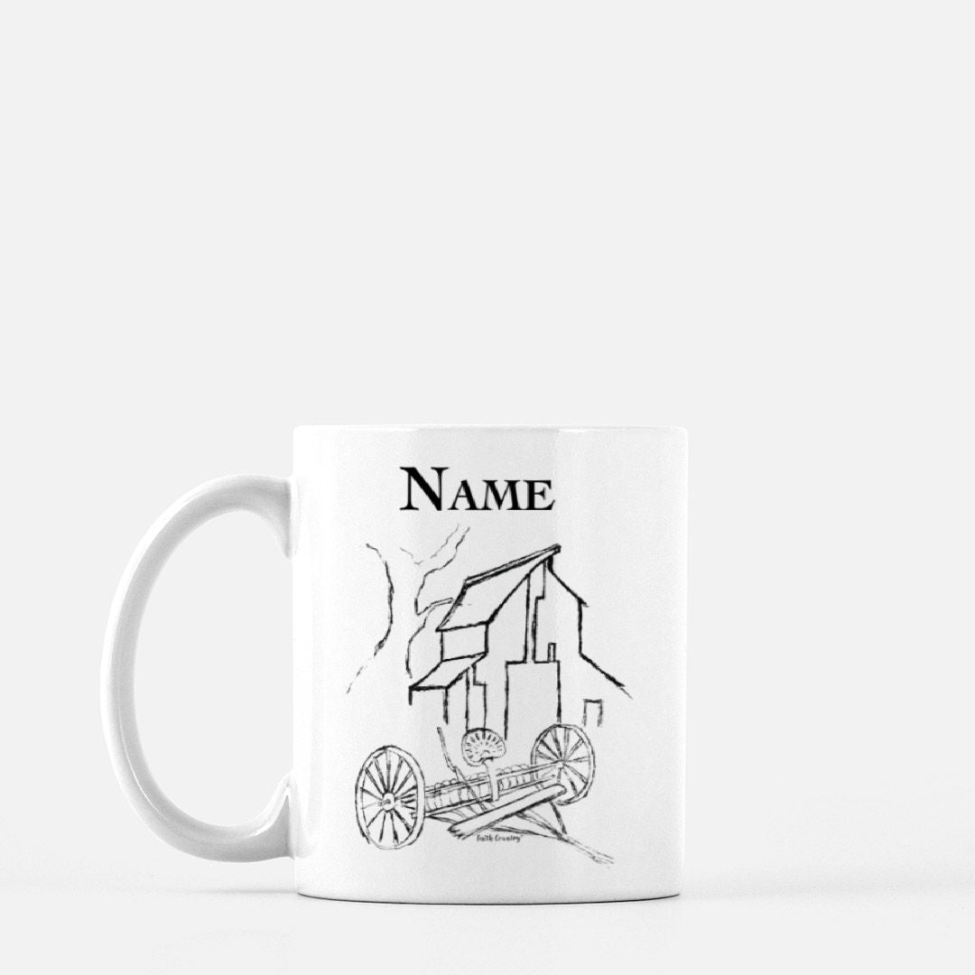 Homestead Barn Personalized Vintage Country Ceramic Mug | American Heritage Collection | Custom Farmhouse Coffee Cup 11oz