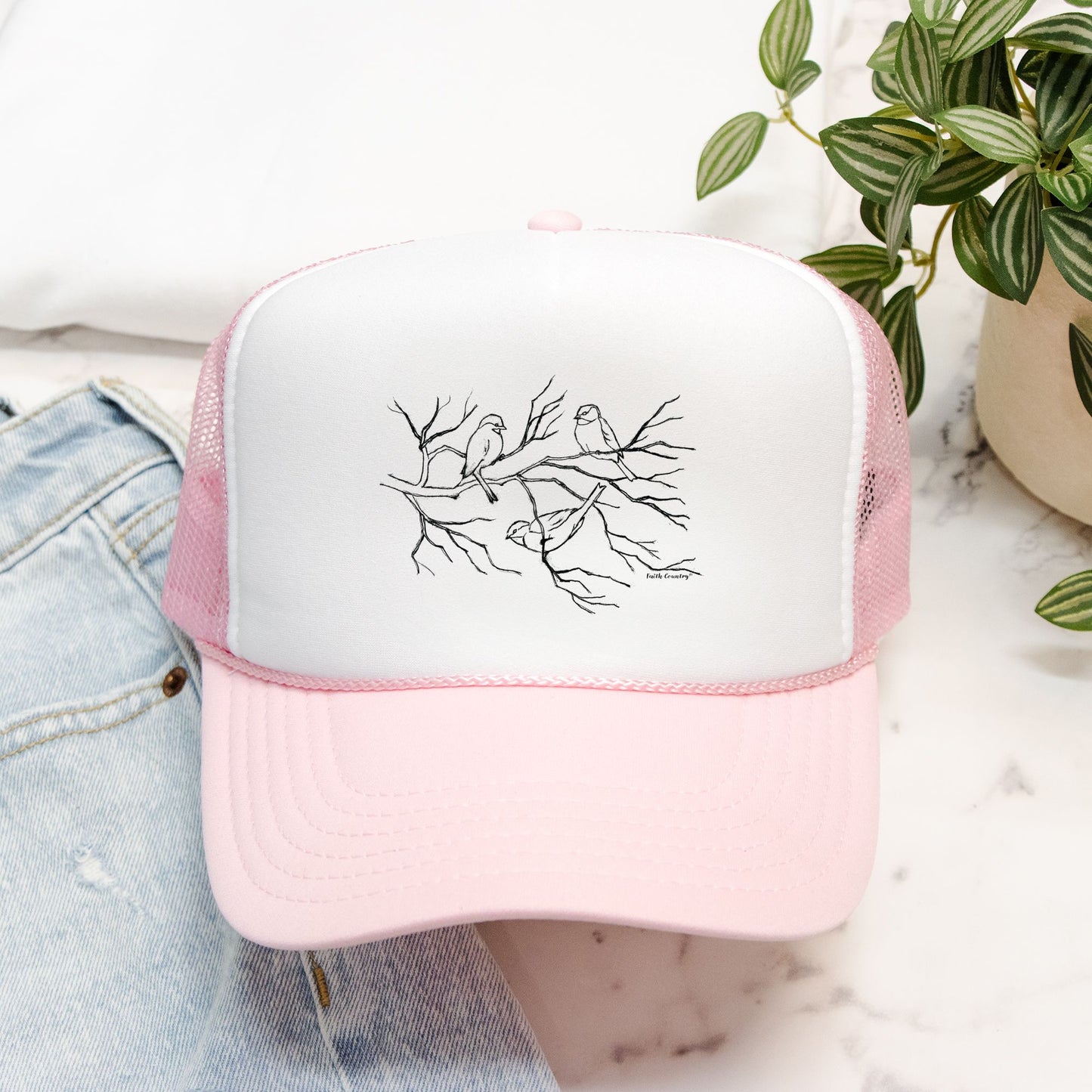Songbird Trio Trucker Hat - American Heritage Farm Sketch Cap