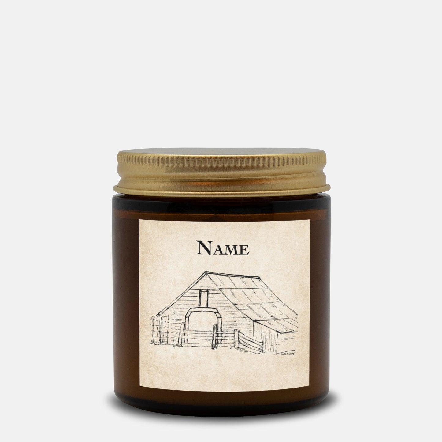 Harvest Barn Personalized Vintage Country Hand-Poured Candle | American Heritage Collection | Custom Coconut Soy Wax 4oz