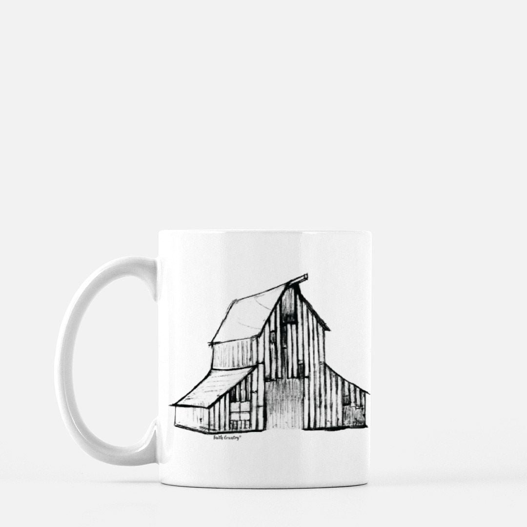 Heritage Barn Vintage Country Ceramic Mug - American Heritage Collection - Farmhouse Coffee Cup 11oz