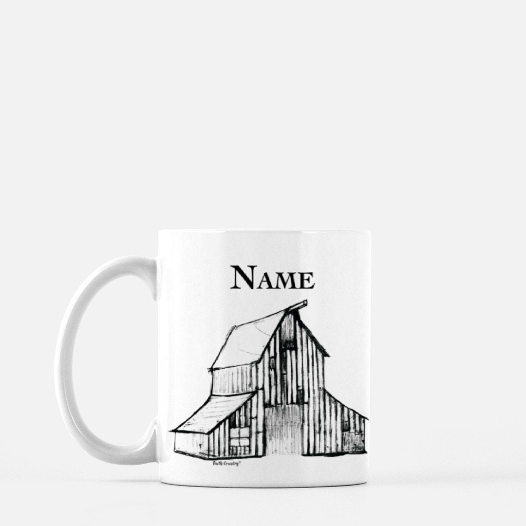 Heritage Barn Personalized Vintage Country Ceramic Mug | American Heritage Collection | Custom Farmhouse Coffee Cup 11oz
