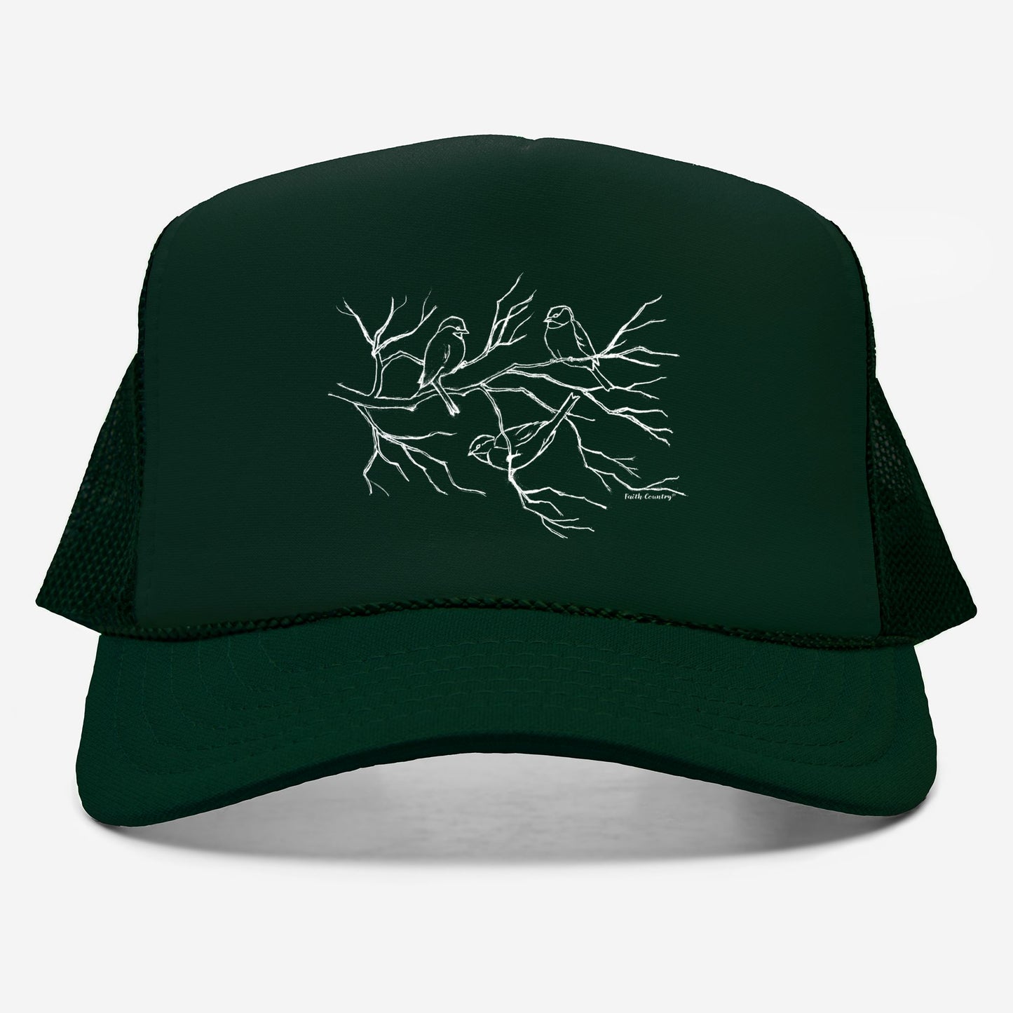 Songbird Trio Trucker Hat (White Sketch) - American Heritage Farm Sketch Cap