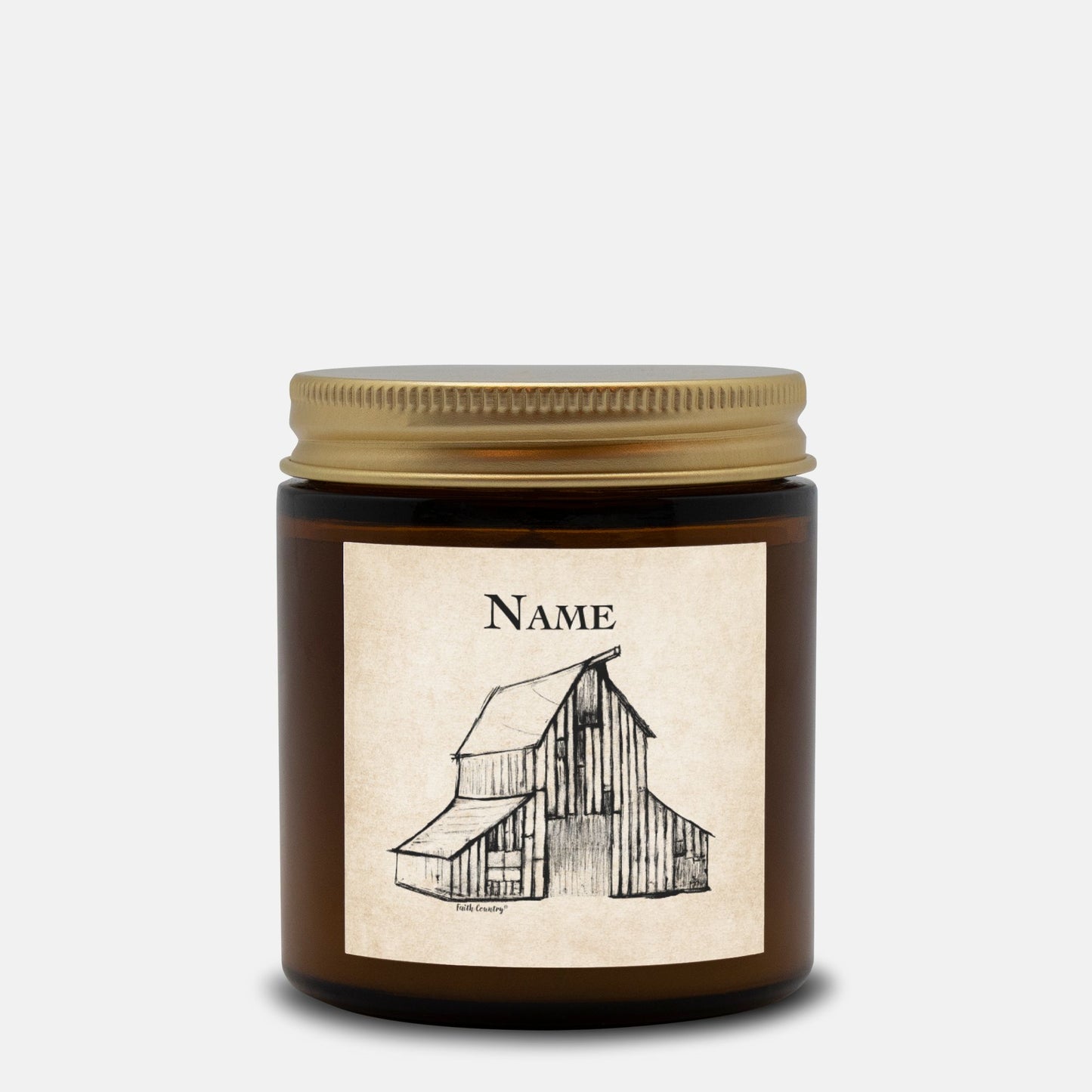 Heritage Barn Personalized Vintage Country Hand-Poured Candle | American Heritage Collection | Custom Coconut Soy Wax 4oz