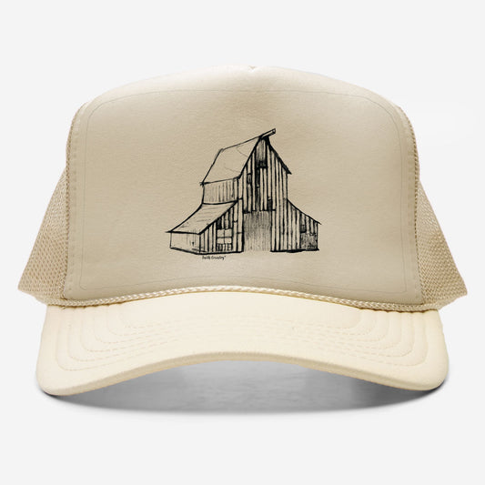 Heritage Barn Trucker Hat - American Heritage Farm Sketch Cap
