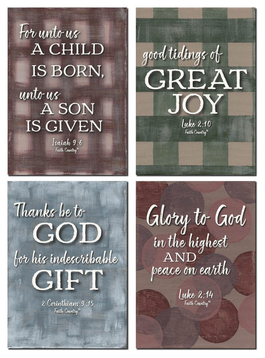 "Joy Has Come" Christian Christmas Printable Art Bundle | Bible Verse Digital Wall Art | Holiday Scripture Decor