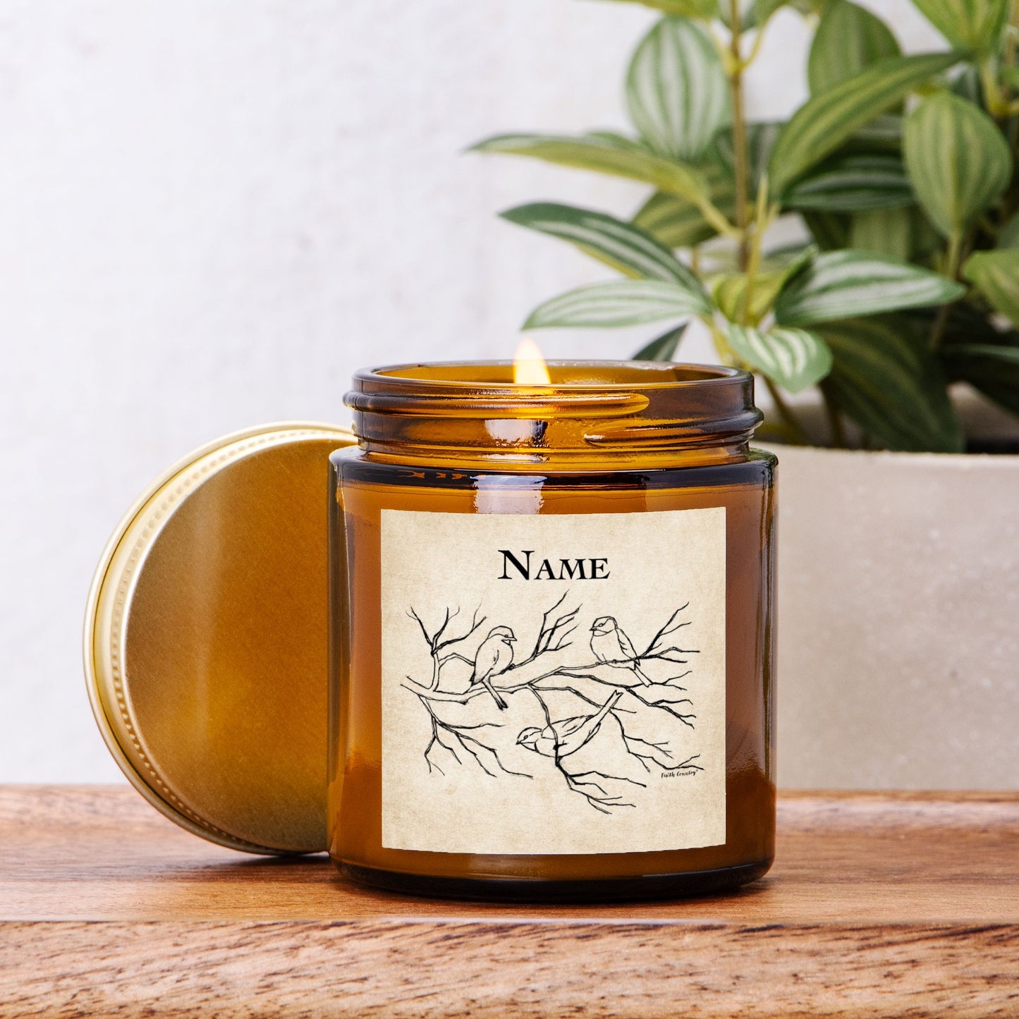 Songbird Trio Personalized Vintage Country Hand-Poured Candle | American Heritage Collection | Custom Coconut Soy Wax 4oz